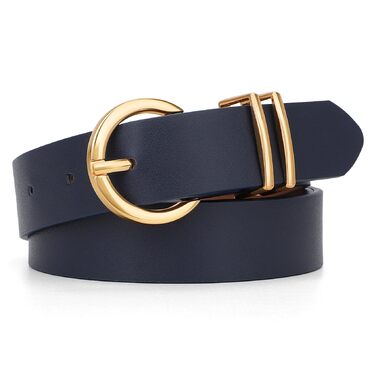 Жіночий шкіряний ремінь JasGood з золотистою пряжкою, 120/130 см (для талії 91-115 см)