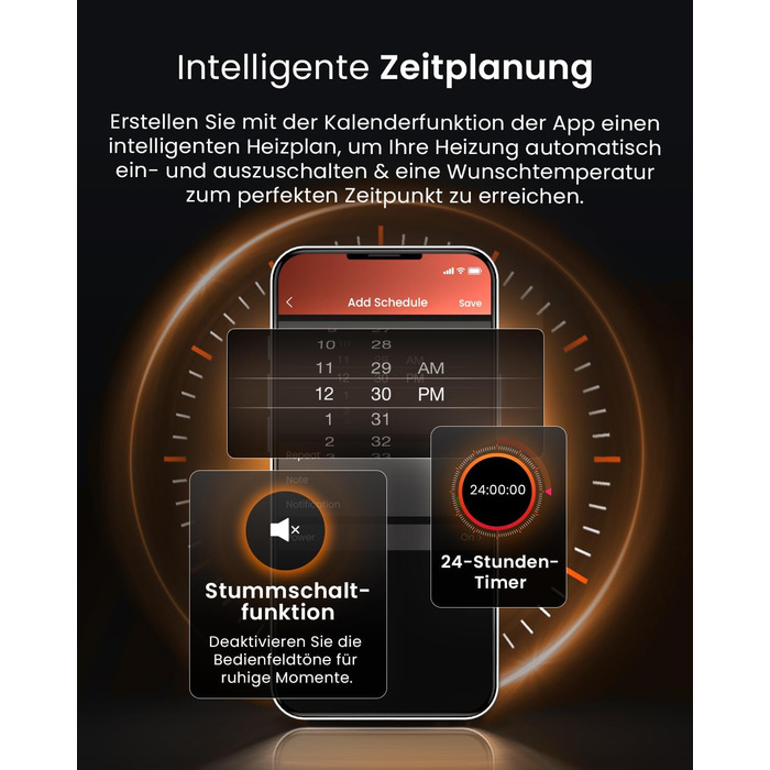 Розумний масляний радіатор Pro Breeze 2500W з 11 секціями - електричний, з Wi-Fi, таймером та термостатом