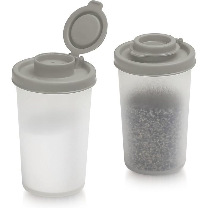 SIGNORAWARE Salt and Pepper Shakers, Moisture-Resistant, Set of 2 Large Salt Shakers, for Travel, Camping, Picnic, Outdoor, Kitchen, Lunchboxes, Travel, Spice Set, Transparent