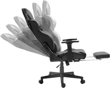 TRISENS Gaming Chair Racing Style Chair with Sports Seat and Ergonomic 4D Armrests, Color: Black