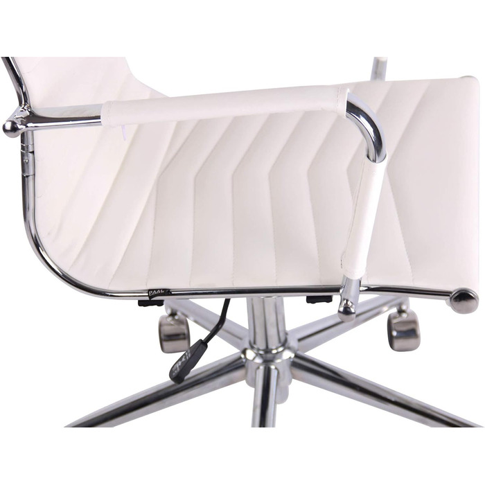 Офісне крісло Batley від CLP: регульована висота, хромоване шасі, штучна шкіра, білий колір