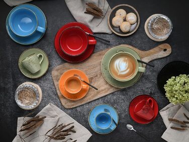 CreaTable Serie Nature Collection Набір посуду для 4 осіб (8 предметів) для кави капучино, кераміка, для мікрохвильовки та посудомийної машини