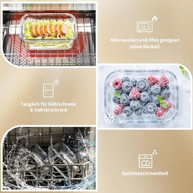 Набір контейнерів для зберігання продуктів FE1537-cremig (20 шт.): з кришкою, для холодильника, морозильника, мийки, витокостійкий, сучасний