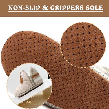 Тапочки халатні жіночі COFACE Lammfell, зимові, теплі, з плюшу, кремового кольору (39/40 EU)