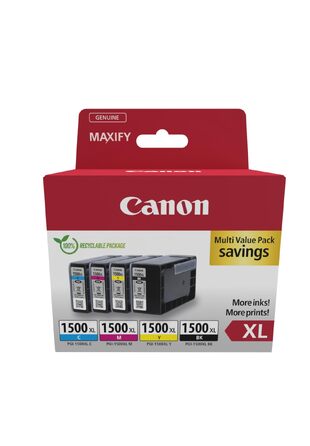 Комплект картриджів Canon PGI-1500 XL (Чорний, Блакитний, Пурпуровий, Жовтий) — набір з 4-х чорнильних картриджів підвищеної ємності