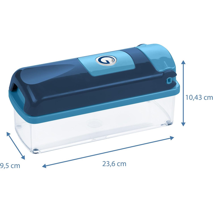 Nicer Dicer Smart від Genius: Набір для нарізки овочів 10 в 1, блакитний. Ручний набір для нарізки овочів, фруктів, салату, тертки, кухонного помічника, 800 мл.