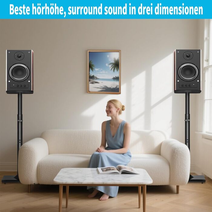 Підставка для акустики, регульована висота, 1 пара. Підлогові підставки з регульованою полицею для універсальних сателітів та полочкові колонки, для полочкових колонок до 5кг з кабельним каналом (SB-206)