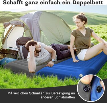 MILFECH Килимок для кемпінгу самонадувний, 14 см, з інтегрованими подушками та насосом для ніг, ультралегкий, водонепроникний, для відпочинку на природі, туризму, зелений (сірий)