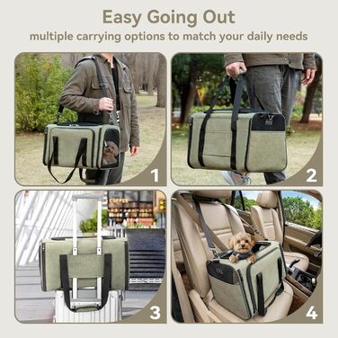 Транспортний бокс для кота/собаки Petsfit - складаний, зелений, M