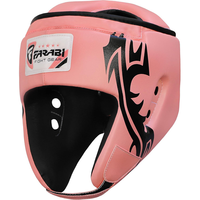Farabi Boxing Head Guard - Martial Arts Face Protector for MMA, Muay Thai, Kickboxing, Karate, Taekwondo, BJJ - Pink, Medium