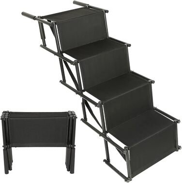 Східці для собак великих та маленьких порід, рампи для собак у машину, складані рампи для собак, неслизькі, до 80 кг, чорний