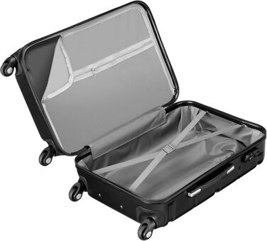 Набір валіз Zelsius 4 шт. чорного кольору | ABS, з кодовим замком, 4 колеса, внутрішній роздільник | Валізний набір 4 шт., Trolley, велика валіза, Luggage Set, ручна валіза чорна 4 шт.