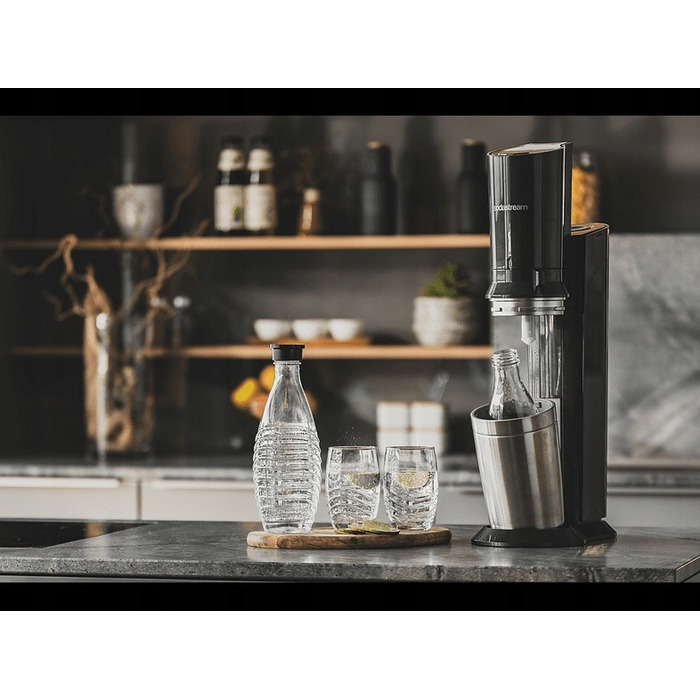 Сифон для газування води SodaStream Crystal 3.0, сріблястий, з балоном CO2