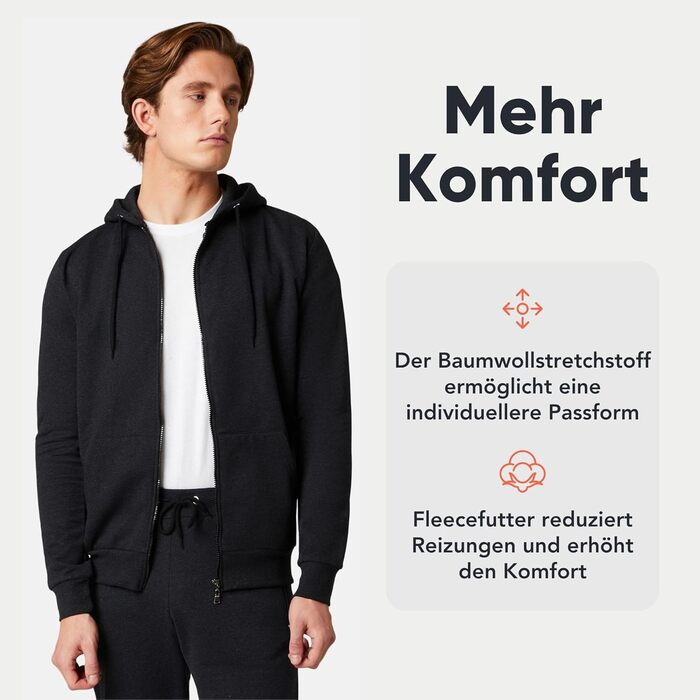 F London Худі з блискавкою для чоловіків - капюшонний пуловер з блискавкою, ідеальний для відпочинку та спортивного одягу (XXL, Вугільний)