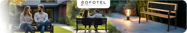 Садова лавка зі спинкою Sofotel Elion, 125 x 77 x 49 см