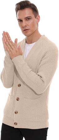 Чоловічий кардиган Sailwind з V-подібним вирізом та кишенями, бежевий, XL