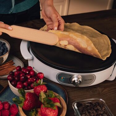 Електрична млинниця Cecotec Crepe Fun CrepeStone Twin 1200 Вт, антипригарна поверхня з екологічного каменю, реверсивна пластина для приготування млинців або 4 оладок