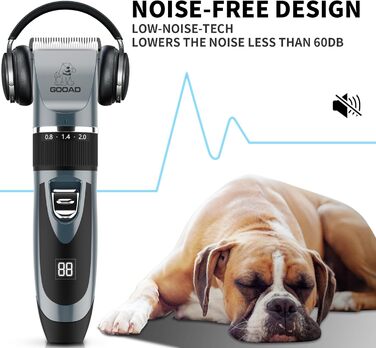 Електрична машинка для стрижки собак та котів, тиха, USB, бездротова, акумуляторна, для собак та котів (Блакитна)