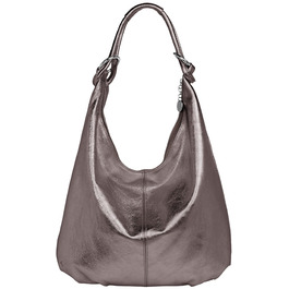 Сумка жіноча Caspar Vintage з велюрової шкіри - Італія (Taupe Metallic) - Модель 617