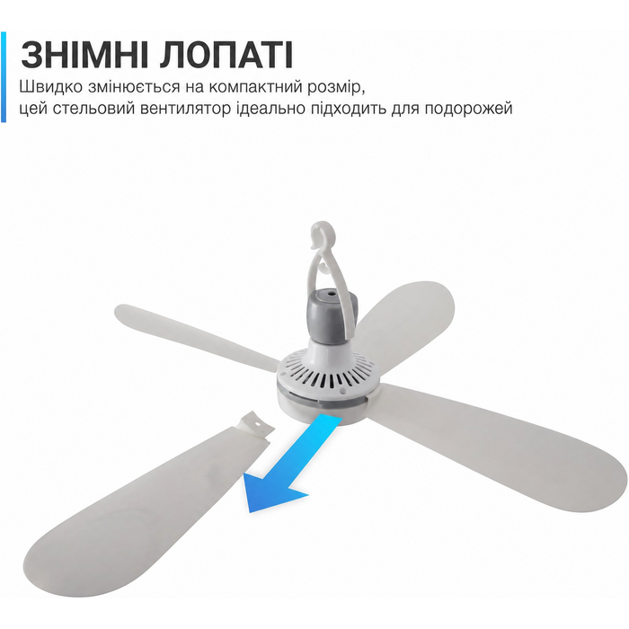 Стелянка вентилятор Bestlivings білий з кабелем 5м, Ø40 см, 220V, 5W