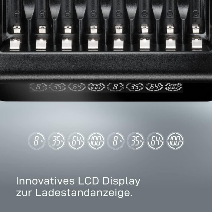 Зарядний пристрій VARTA для акумуляторів AA/AAA, LCD Multi Charger+ (до 8 акумуляторів), індивідуальна зарядка