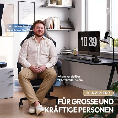 Ігровий крісло Dowinx з підголівником та підставкою для ніг, масажний офісний стілець з тканини, ергономічний дизайн