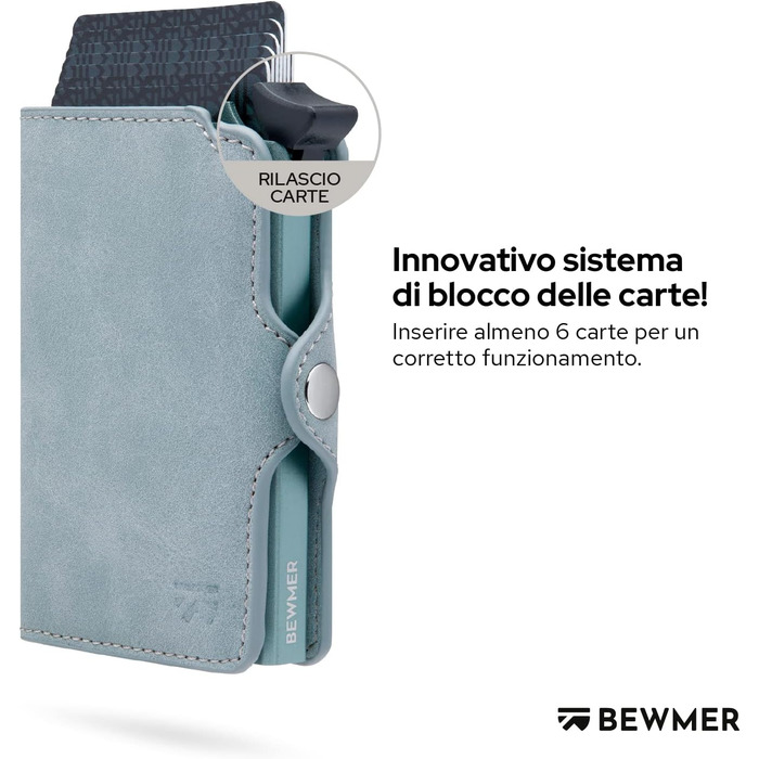Гаманець BEWMER RFID захисту з застібкою на блискавці, Slim картхолдер для жінок та чоловіків, шкіряний тримач для посвідчення та грошей з карбоновим затискачем (Чорний/Червоний)