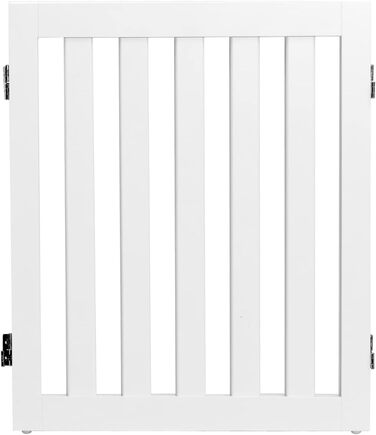 Захисний бар'єр для собак COSTWAY 60см, дерев'яне огорожа, дитяче ворота, розкладні, для сходи, білий (2 панелі)