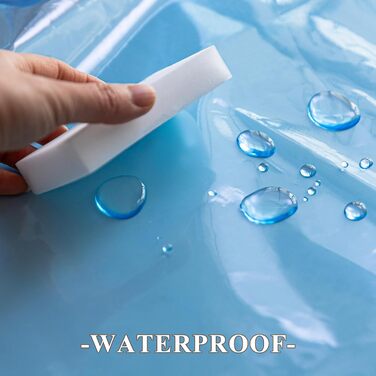 Шторка для душу Barossa Design з EVA, без петель, 180x188 см, блакитна, з магнітами