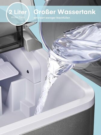 2024 Ice Maker Test Winner - 14kg Capacity, Fast Ice Production, Quiet Operation, 120W with Scoop & Basket - Compact Ice Maker for Home & Office (Silver)