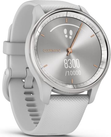 Garmin vívomove Trend – гібридовий смарт-годинник з аналоговими стрілками та сенсорним дисплеєм, фітнес- та здоров'я-функції, аналіз сну, GarminPay, сповіщення та до 5 днів автономної роботи (Срібло)