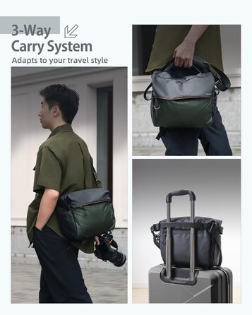 Чохол-сумка на плече для камери LLANO для DSLR/беззеркальних камер, зелений