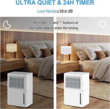 Електричний осушувач повітря SOARS 12L/24h - мобільний осушувач для дому, підвалу, з таймером та LED дисплеєм