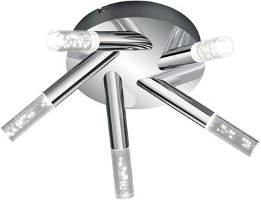 Trio Leuchten LED Bathroom Wall Light Bolsa 282410106, Chrome, Clear Acrylic with Bubbles, 3.2 Watt (Ceiling Light)