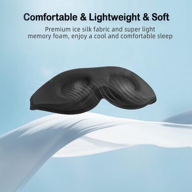 Маска для сну LitBear для тих, хто спить на боці (Кораловий) Чорний