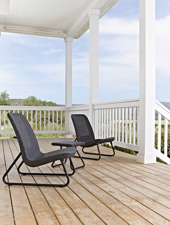 Комплект садових меблів Keter Rio Patio Set для 2 осіб: крісла та столик, антрацит