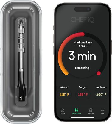 Chef iQ Smart Thermometer Add-on №2: Bluetooth/WiFi, моніторинг 2 продуктів, для гриля, духовки, коптильні, фритюрниці, плити. Потрібен хаб (Хаб + 1 зонд (2023))