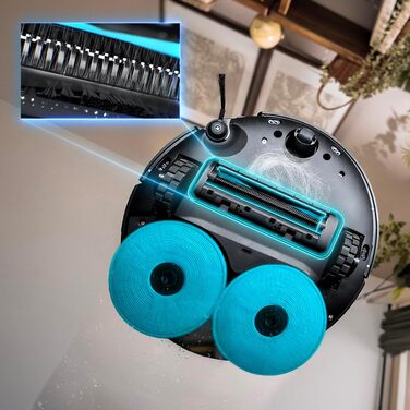 Робот-пилосос та робот-мийник Cecotec Conga X100 з автопорожненням та керуванням через додаток. Лазерна навігація, інтелектуальне картографування, 15000Pa, 240 хв роботи, знімні мікрофібри, станція з 3 резервуарами