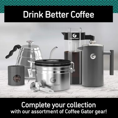 Чайник з гусиною шийкою Coffee Gator, 1200 мл, нержавіюча сталь, з термометром для плити, високоякісний чайник для чаю та кави, прецизійний носик, 5 чашок
