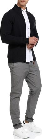 Кардиган чоловічий Indicode INut з високим коміром та блискавкою | В'язана жилетка для чоловіків (S, Чорний)