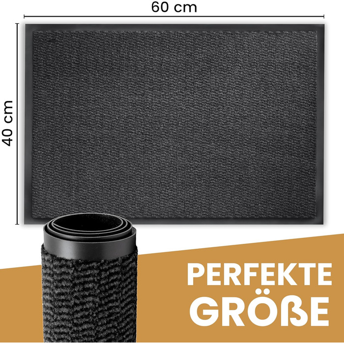 Килимок для дому 40x60 см, антрацит, міцний, вбираючий - антиковзаюче покриття для підлоги