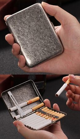 Високоякісне металеве тютюнотримач з нержавіючої сталі, срібного кольору, вміщує 16 сигарет (з фірмовою подарунковою коробкою)