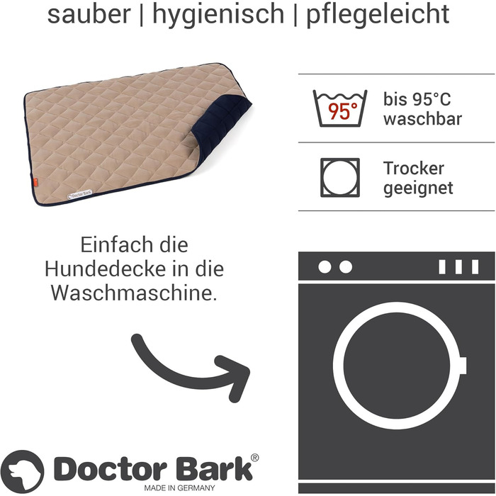 Лежанка для собак Doctor Bark: флісова двостороння підстилка для великих собак, 80x70 см, Beige/Grün