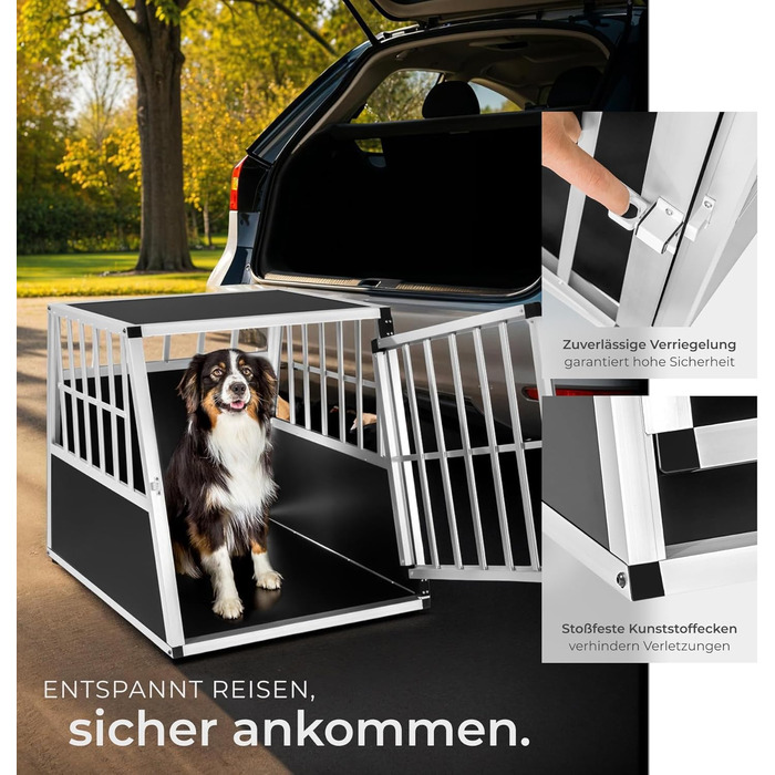 Транспортна переноска для собак tectake® XL, алюмінієва, для 2 собак, 97 x 90 x 69,5 см