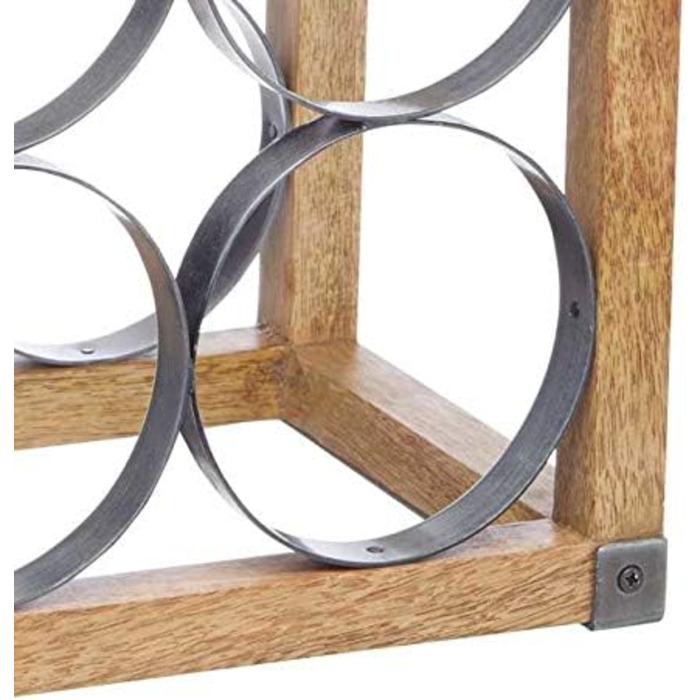 Винна полиця KitchenCraft Industrial Kitchen на 6 пляшок, метал, бежево-сіра, 30x18x18 см