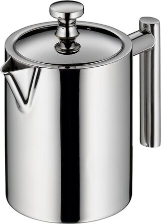 alfi TEA POT 1.40L, Stainless steel insulated carafe with tea strainer and tea catcher, single-walled stainless steel, durable thermos, ideal as a teapot for loose tea, dishwasher-safe, BPA-free (0.6 L)