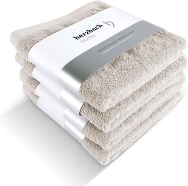 Рушники Herzbach Home Premium, 50 x 100 см, 4 шт. (пісочний колір) – 100% бавовна, преміум-якість