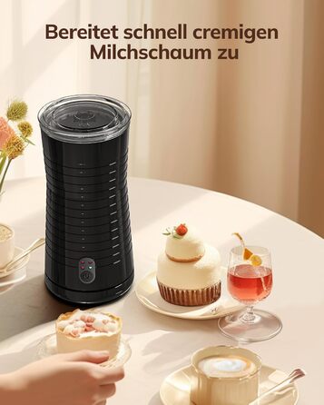 Електричний піноутворювач для молока Morpilot, 650W, нержавіюча сталь, 240мл, для гарячого та холодного молока, шоколаду, миється в посудомийній машині