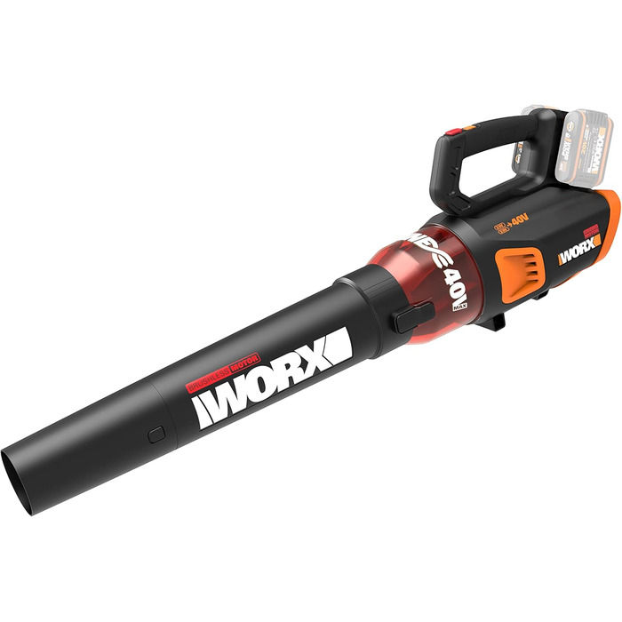 WORX WG584E.9 Cordless Leaf Blower 40V – Powerful Brushless Motor – Turbine Technology - 145km/h Air Speed - 12m³/min Air Volume – lightweight & compact – without battery & charger - PowerShare compatible