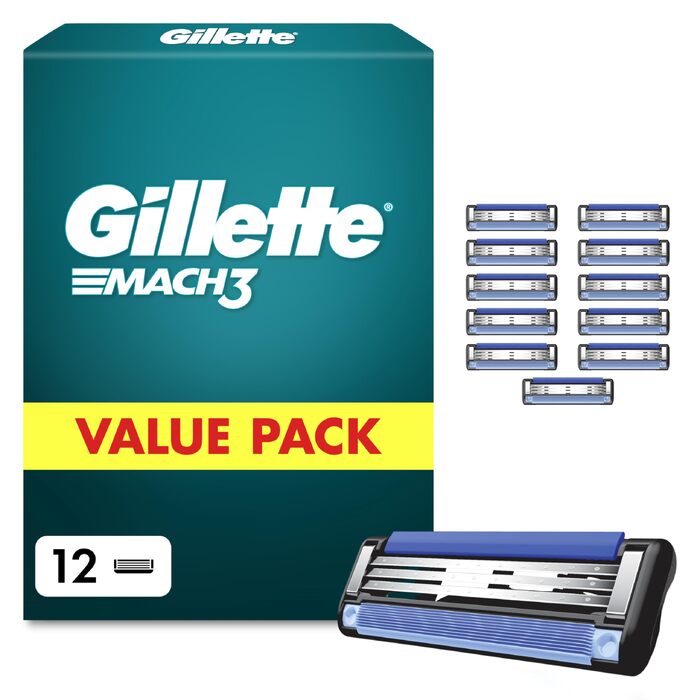 Смінні леза для чоловічих бритв Gillette Mach 3, 20 шт, сині